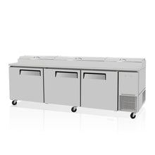 TurboAir Under Pizza Counter chiller, 12 pans, 878lt, 3 solid doors, 2362 x820 x914h