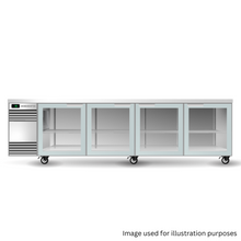 2800 x 590mm Glass - 4 Door Counter Chiller- White