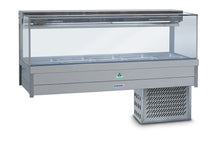 Cold Food Bar 2 x 5 Square Glass,Cross Fin Coil, incl. 1/2 GN 65 pans