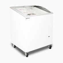 Chest Freezer, Angled top Curved Glass Lid , 176L, 719mm wide