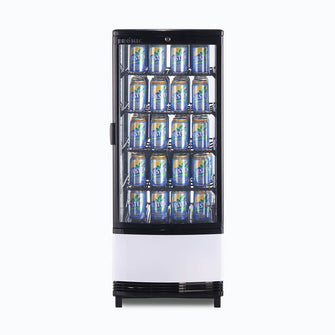 Counter Top Chiller, curved glass door, 100 litres, LED lights, light box