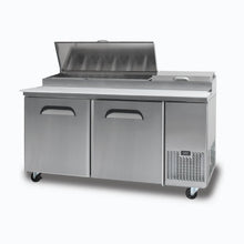 Pizza Prep Counter, 2 door,1702mm, 9 x1/3pans, 480mm slide