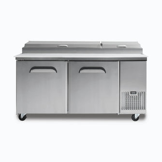 Pizza Prep Counter, 2 door,1702mm, 9 x1/3pans, 480mm slide