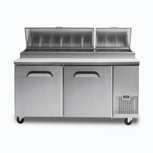 Pizza Prep Counter, 2 door,1702mm, 9 x1/3pans, 480mm slide