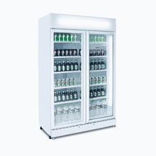 Chiller 2 xGlass door, 1000lt(gross), ECO model, LED lights, 1200 x690 x1998mm