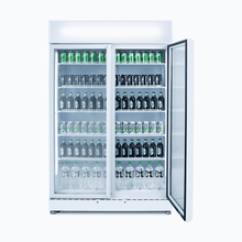 Chiller 2 xGlass door, 1000lt(gross), ECO model, LED lights, 1200 x690 x1998mm