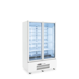 2 Glass Door Fridge White, Bottom Unit Quartz Star