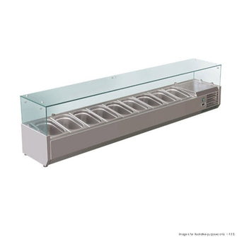 Flat glass salad bench 2000X395X240